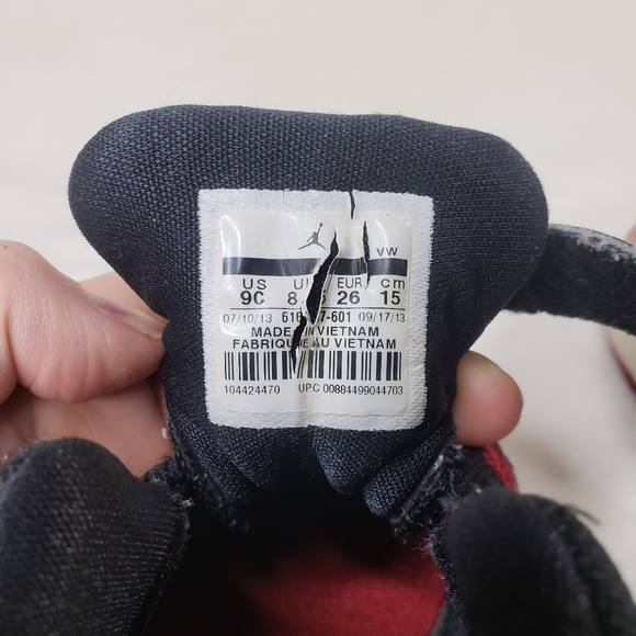 Air Jordan Prime Flight Red Black Sneakers Toddler 9C - Picture 7 of 11